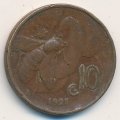 Италия 10 чентезимо 1937 год