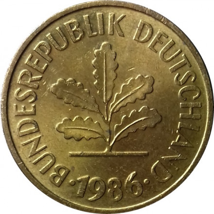 ФРГ 5 пфеннигов 1986 год - J