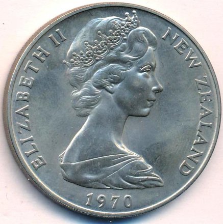 Новая Зеландия 1 доллар 1970 год - Гора Кука