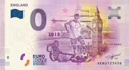 Сборная Великобритании - Сувенирная банкнота 0 евро 2018 год
