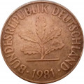 ФРГ 2 пфеннига 1981 год (J)