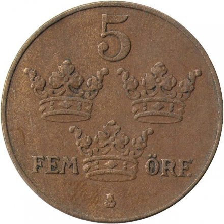 Швеция 5 эре 1933 год