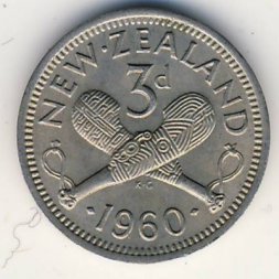 Новая Зеландия 3 пенса 1960 год