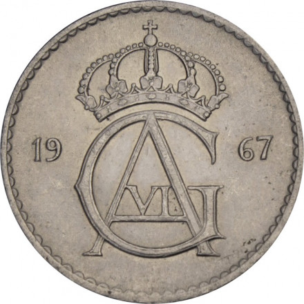 Швеция 50 эре 1967 год - Король Густав VI Адольф