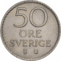 Швеция 50 эре 1967 год - Король Густав VI Адольф