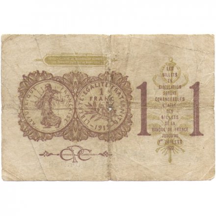 Франция 1 франк 1922 год - F