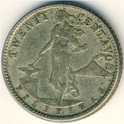 Филиппины 20 сентаво 1918 год