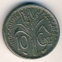 Монета Французский Индокитай 10 центов 1939 год