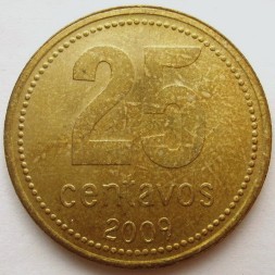 Монета Аргентина 25 сентаво 2009 год - Ратуша Буэнос-Айреса
