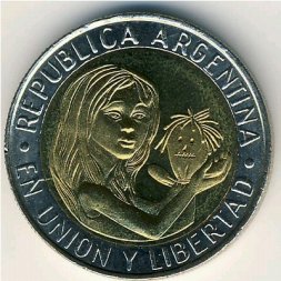 Аргентина 1 песо 1996 год