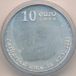 Нидерланды 10 евро 2004 год - Рождение Катарины-Амалии Нидерландской