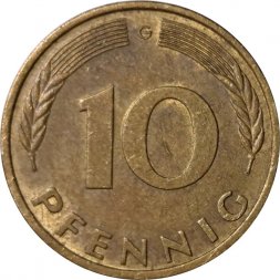 ФРГ 10 пфеннигов 1979 год - G