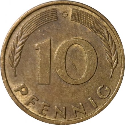 ФРГ 10 пфеннигов 1979 год - G