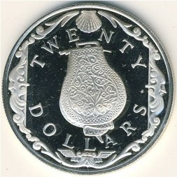 Виргинские острова 20 долларов 1985 год
