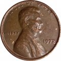 США 1 цент 1972 год - Авраам Линкольн (без отметки МД)