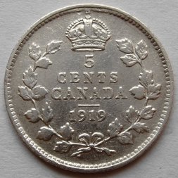 Канада 5 центов 1919 год - Король Георг V
