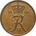 Дания 5 эре 1966 год - Король Фредерик IX