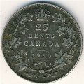 Канада 25 центов 1930 год