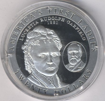 Либерия 20 долларов 2003 год - Лукреция Гарфилд