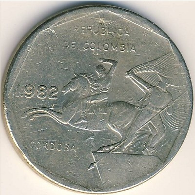 Колумбия 10 песо 1982 год