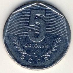 Монета Коста-Рика 5 колон 1985 год