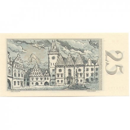 Чехословакия 25 крон 1961 год - Ян Жижка. г.Табор UNC