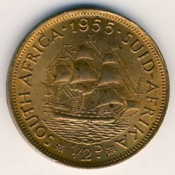 ЮАР 1/2 пенни 1955 год