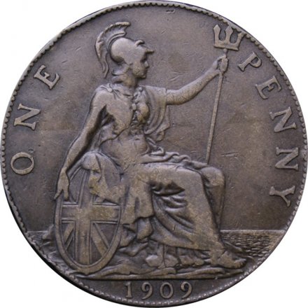 Великобритания 1 пенни 1909 год
