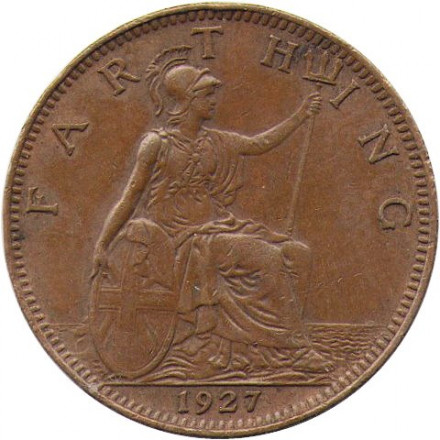 Великобритания 1 фартинг 1927 год - Король Георг V