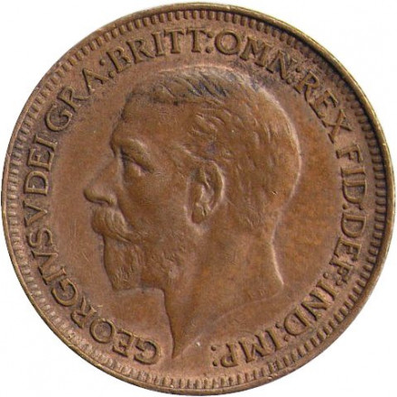 Великобритания 1 фартинг 1927 год - Король Георг V