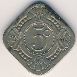 Монета Кюрасао 5 центов 1948 год
