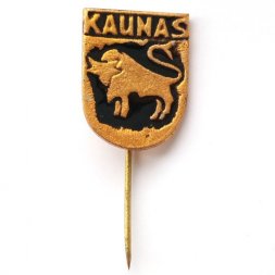 Значок-иголка Каунас (Kaunas). Литва. Зубр