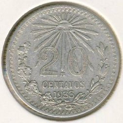 Мексика 20 сентаво 1933 год