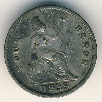 Великобритания 4 пенса 1839 год