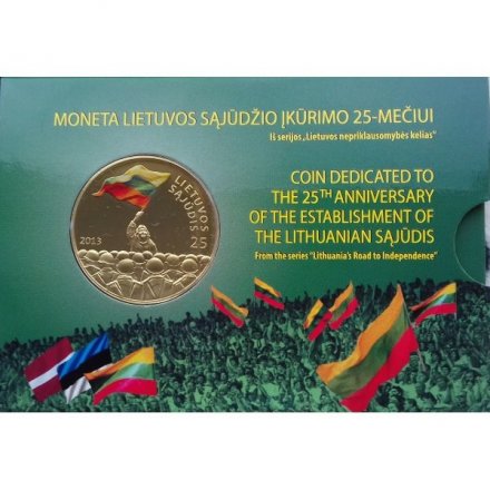 Литва 25 лит 2013 год - 25 лет движению &quot;Саюдис&quot; в блистере
