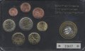 Евро серия Италии 2002 года (8 монет + 1 жетон 1998 года)