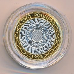 Великобритания 2 фунта 1998 год - Технология (серебро)