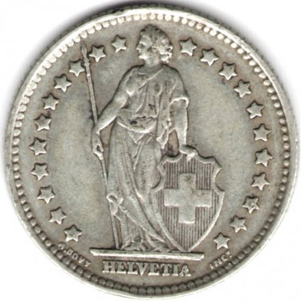 Швейцария 1 франк 1945 год