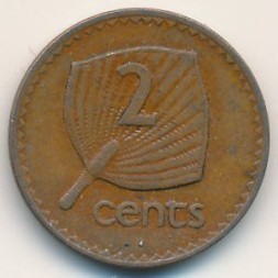 Фиджи 2 цента 1973 год - Веерная пальма