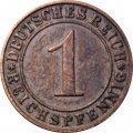 Веймарская республика 1 рейхспфенниг 1931 год (D)