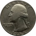 США 25 центов (1/4 доллара) 1968 год - Джордж Вашингтон (без отметки МД)