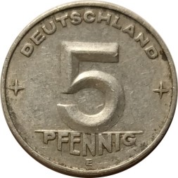 Монета ГДР 5 пфеннигов 1953 год (E)