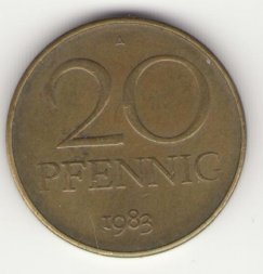 ГДР 20 пфеннигов 1983 год