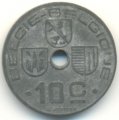 Бельгия 10 сантимов 1943 год BELGIE-BELGIQUE