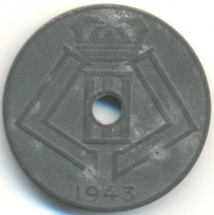 Бельгия 10 сантимов 1943 год BELGIE-BELGIQUE