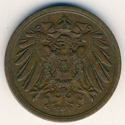 Германия 2 пфеннига 1906 год