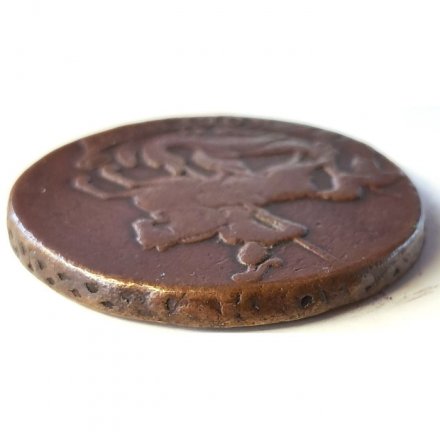 2 копейки 1758 год (номинал под Св. Георгием, двойной гурт надпись и сетчатый) Елизавета Петровна (1741 - 1762) - VF