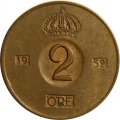 Швеция 2 эре 1952 год - Король Густав VI Адольф