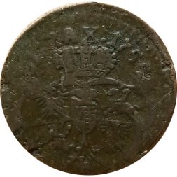 Польша 1 солид 1755 год (отметка МД "H") - F