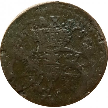 Польша 1 солид 1755 год (отметка МД &quot;H&quot;) - F